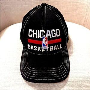 Chicago Bulls Hat Cap Strap Back Black Red Adidas Youth Boys Kids NBA Basketball